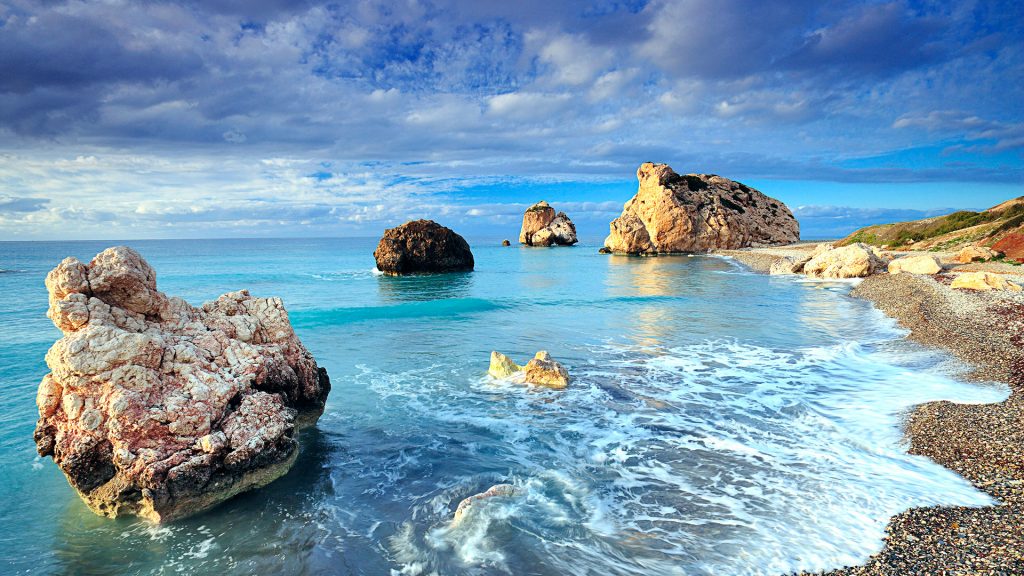 Aweful Cyprus Rock Fhd Seashores Wallpaper