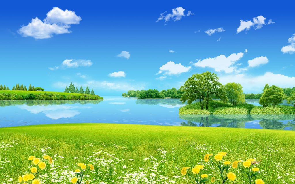 Creative Summer Dreamland Green Nature Fhd Wallpaper