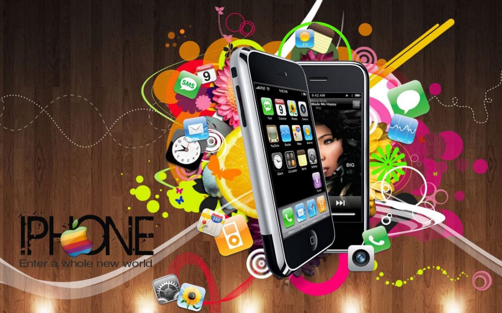 Iphone World Multi Icons Hd Wallpaper