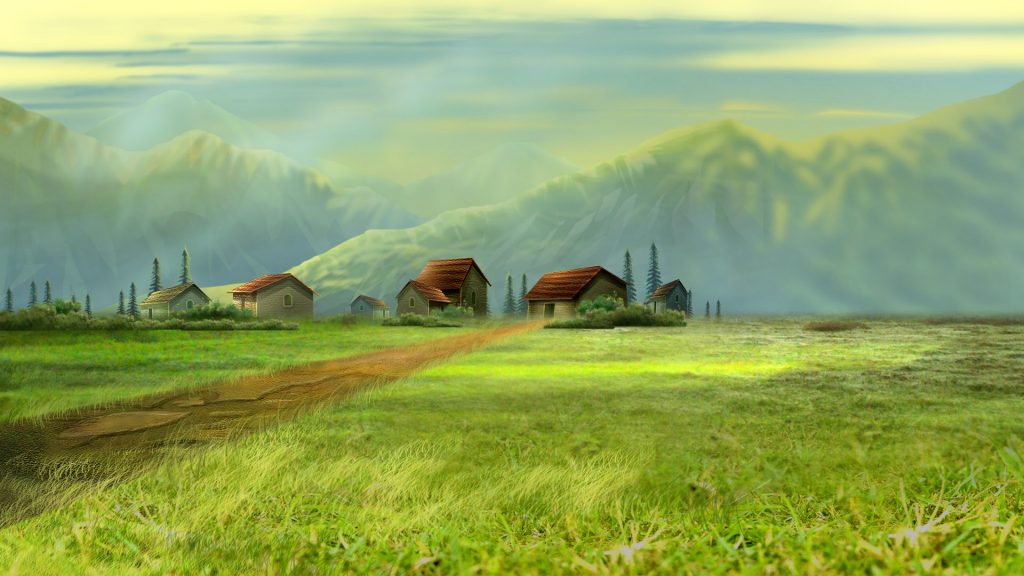 Lovely Dream Village Nature Landscape Fhd Wallpaper