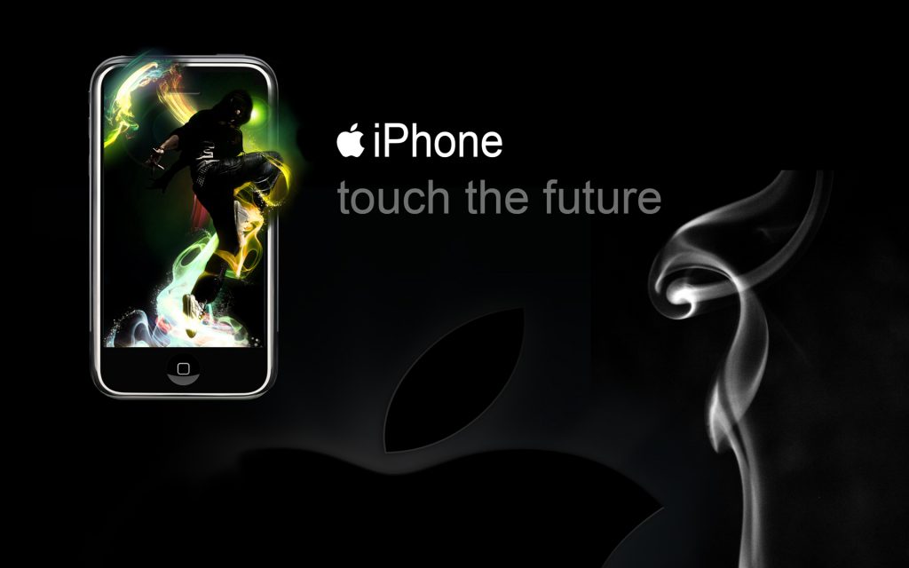 Touch The Future Apple I Phone Black Hd Wallpaper