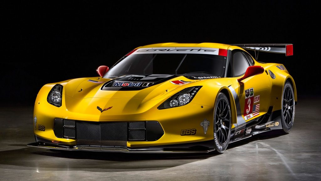 Dynamic Yellow Chevrolet Corvette C7 R 2014 Fhd Wallpaper