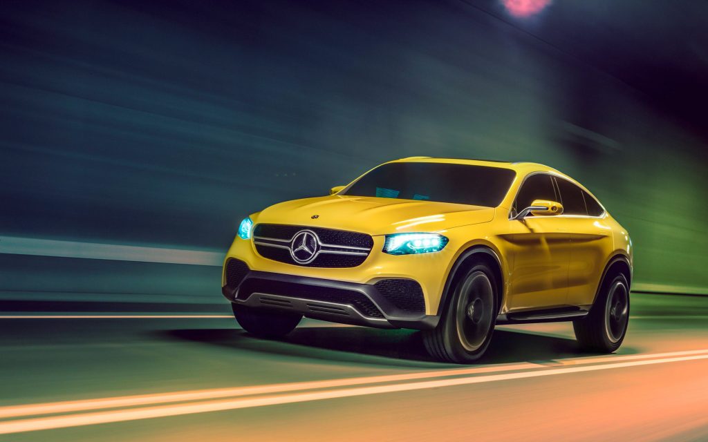 Aesthetically Pleasing Yellow 2015 Mercedes Benz Glc Coupe Concept Fhd Wallpaper