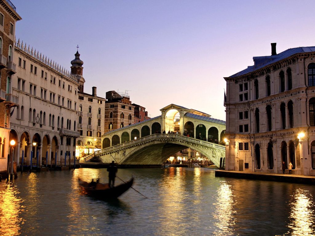 Ancient Rialto Bridge Grand Canal Italy Hd Wallpaper