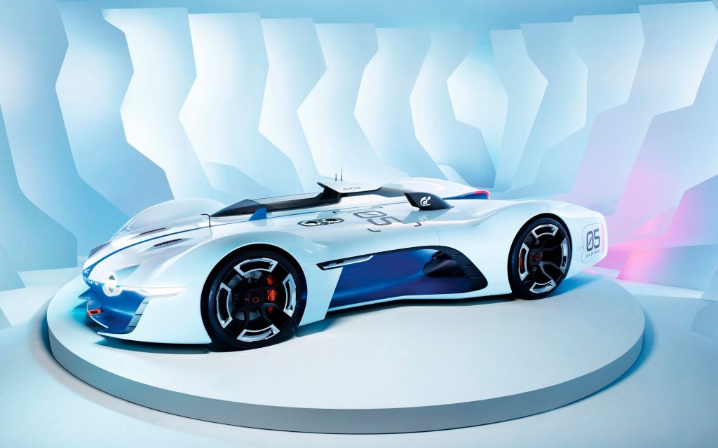 Attractive And Stylish Blue 2015 Renault Alpine Vision Gran Turismo Fhd Wallpaper