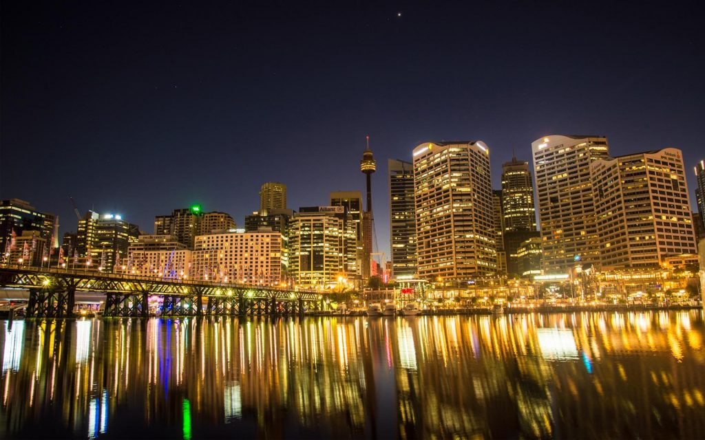 Awesome Golden View Of Darling Harbour Sydney Fhd Wallpaper