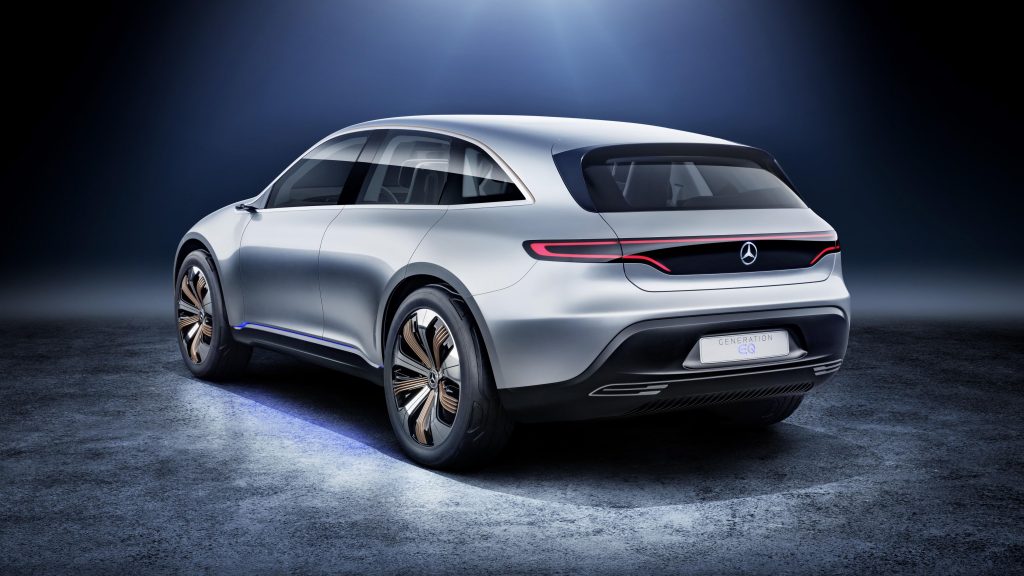 Back View Of Stylish Mercedes Benz Eq Electric Concept Suv 4k Uhd Wallpaper