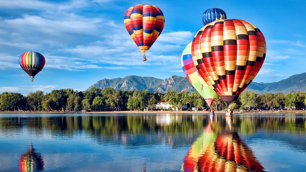 Balloon Sky Ride Upon Lake Colorado Fhd Wallpaper