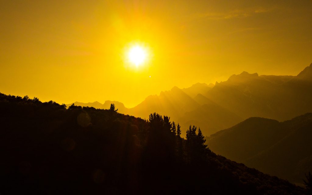 Beautiful Sun Dark Mountains Morning Fhd Wallpaper