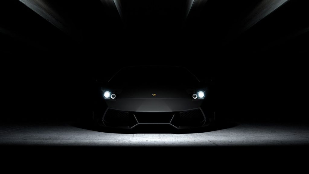 Black Lamborghini Aventador Lp700 Flashy Headlights Fhd Wallpaper