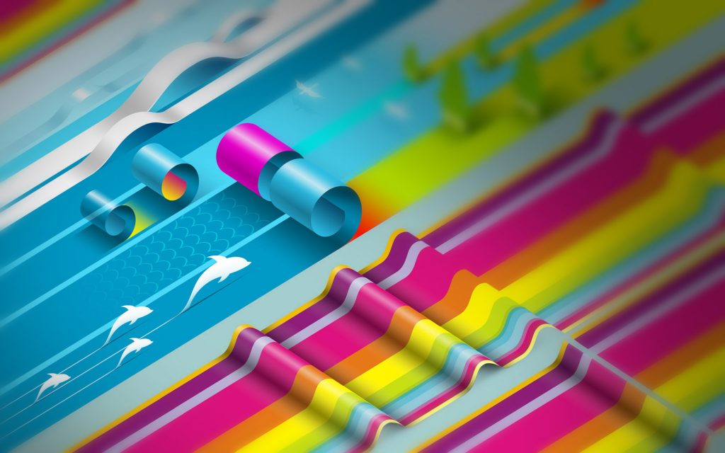 Colourful 3d Vector Paper Roll Hd Wallpaper
