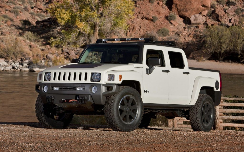 Commanding White Hummer At Sema 2009 7 Fhd Wallpaper