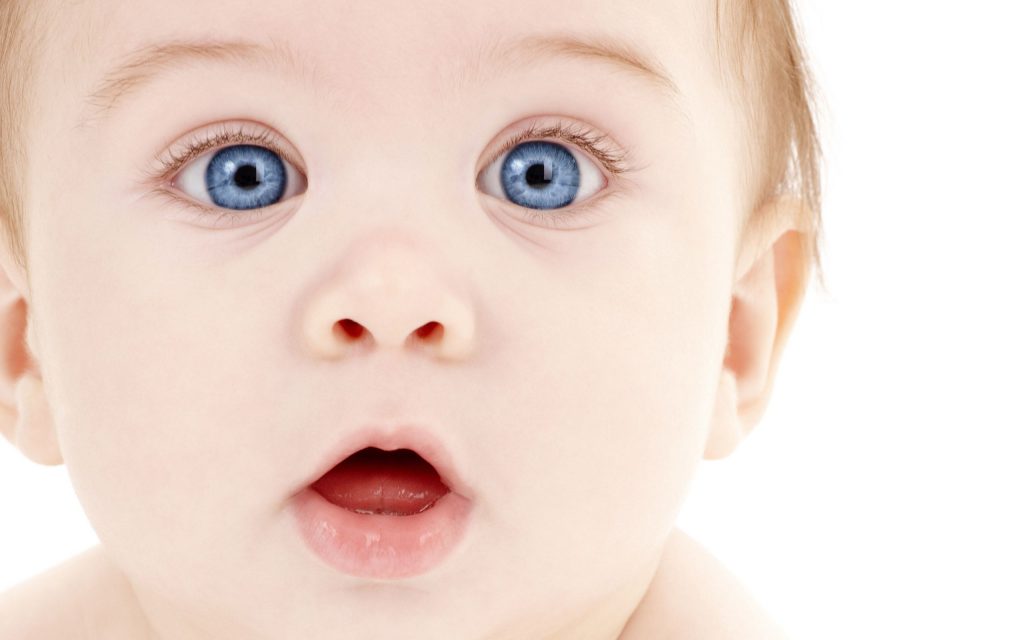 Cute Baby With Blue Eyes Fhd Wallpaper