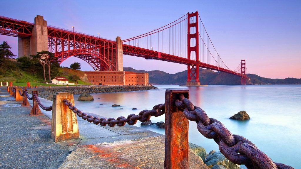 Day Time View Golden Gate Bridge Coast Fhd Wallpaper
