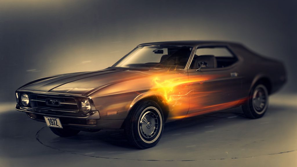 Dazzling Legend 1972 Ford Mustang Fhd Wallpaper