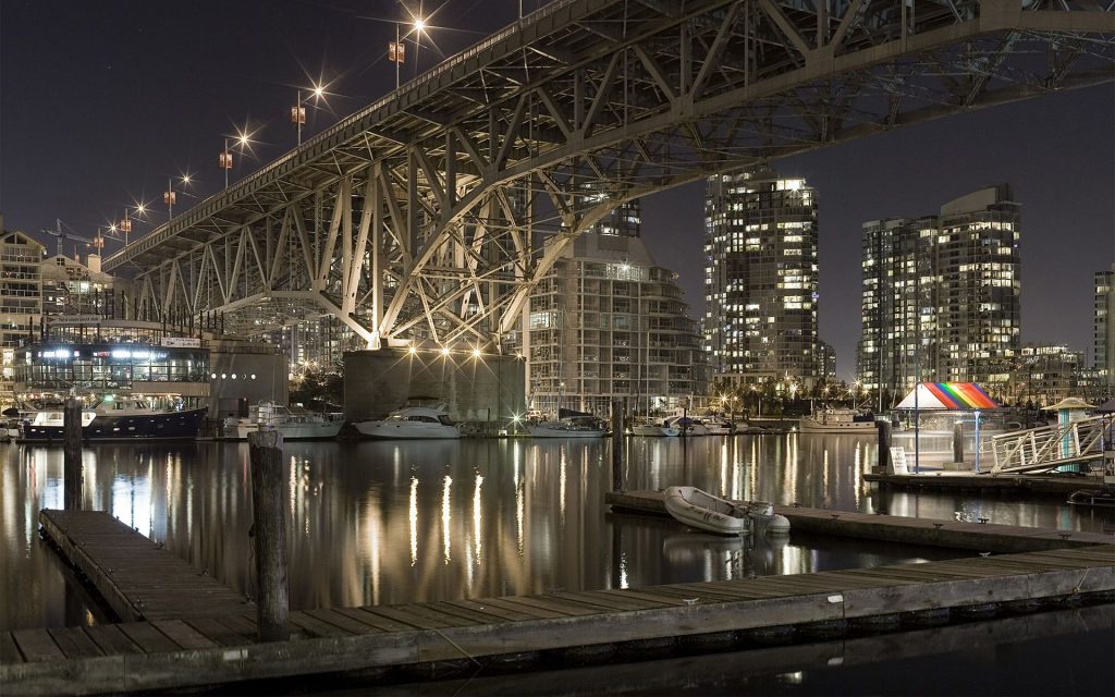 Dazzling Night At Granville Bridge Fhd Wallpaper