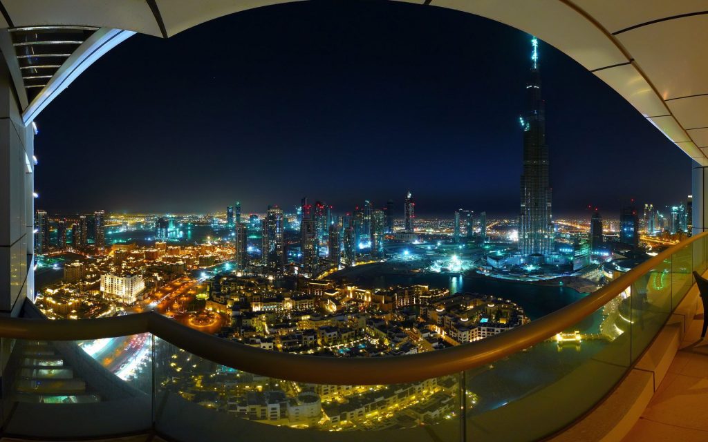 Dazzling Night Wonder Dubai City View Fhd Wallpaper