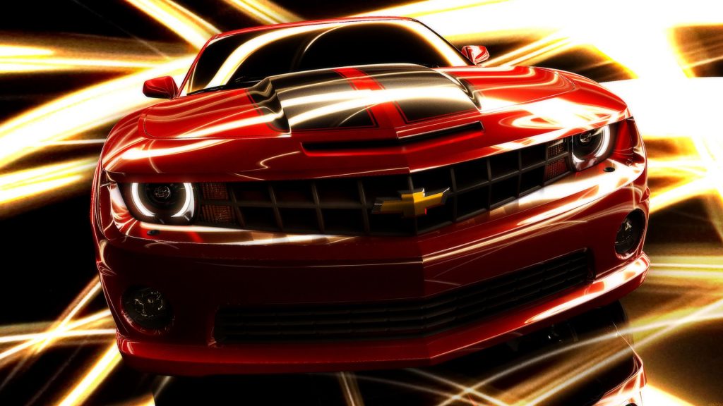 Dazzling Red Gm Chevrolet Camaro Fhd Wallpaper