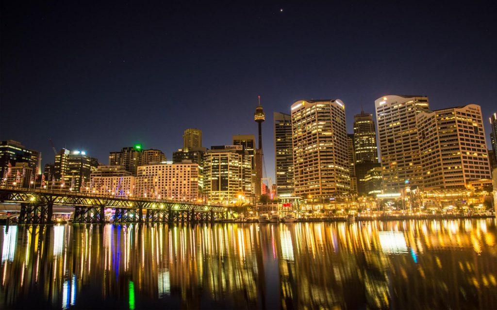 Dazzling Reflections Darling Harbour Sydney Fhd Wallpaper