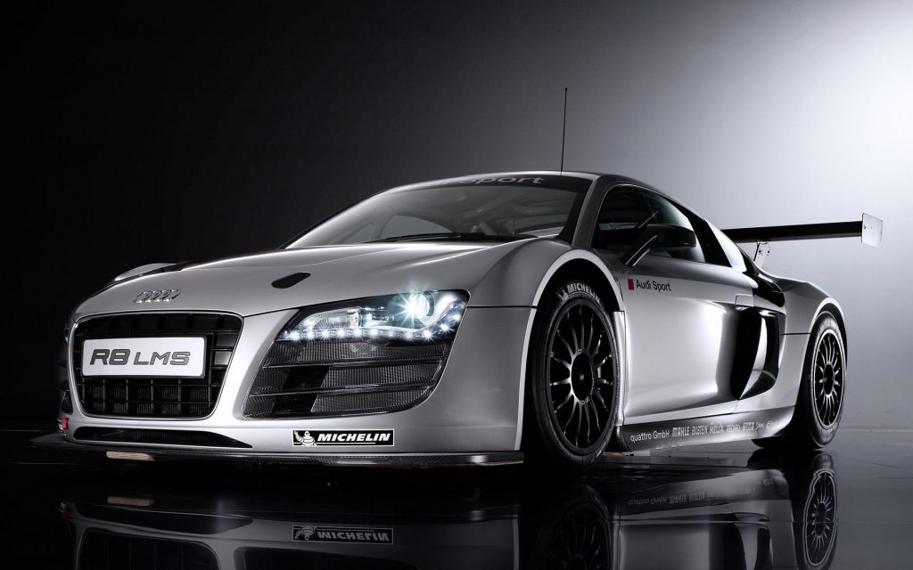 Dazzling White Audi R8 Lms 2010 Fhd Wallpaper