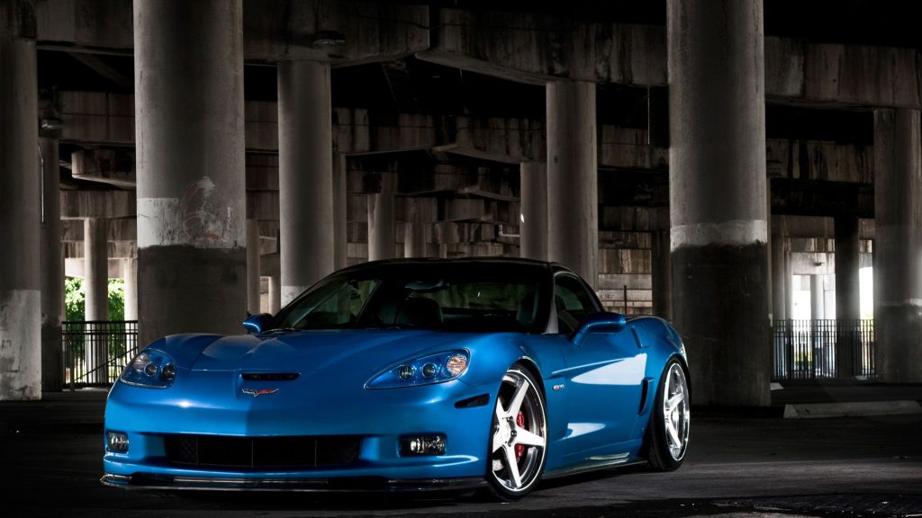 Distinctive Blue Chevrolet Corvette C6 Zr1 Car Fhd Wallpaper