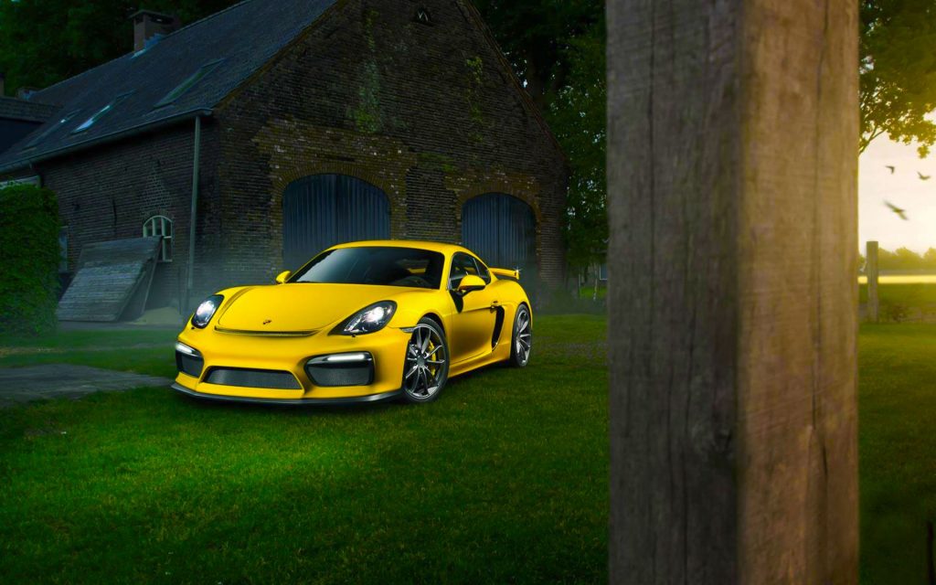 Distinctive Yellow Porsche Cayman Gt4 1 Fhd Wallpaper