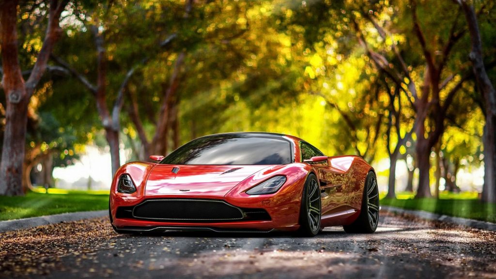 Elegant Red Aston Martin Dbc Concept 2013 Fhd Wallpaper