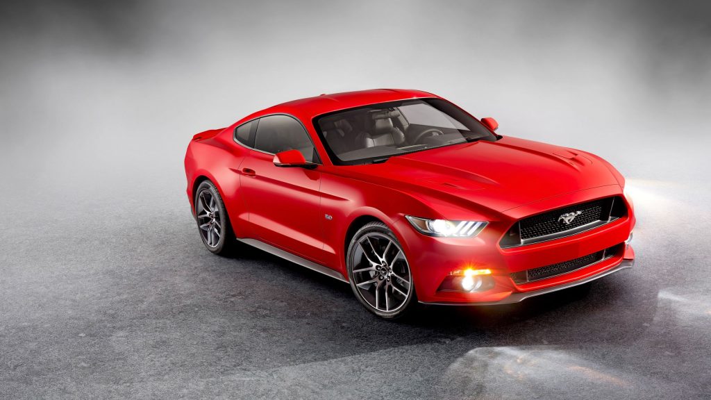 Eyecatching Red Ford Mustang 2015 Fhd Wallpaper