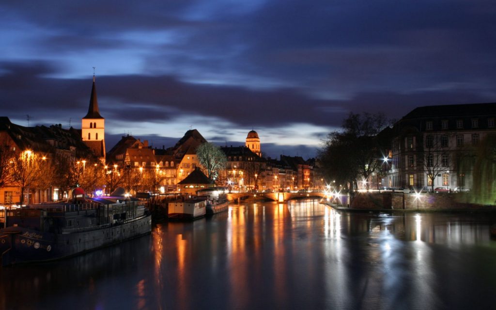 Fabulous Night Lights Strasbourg Hd Wallpaper