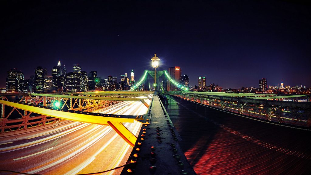 Fanciful Lighting Road To New York City Fhd Wallpaper