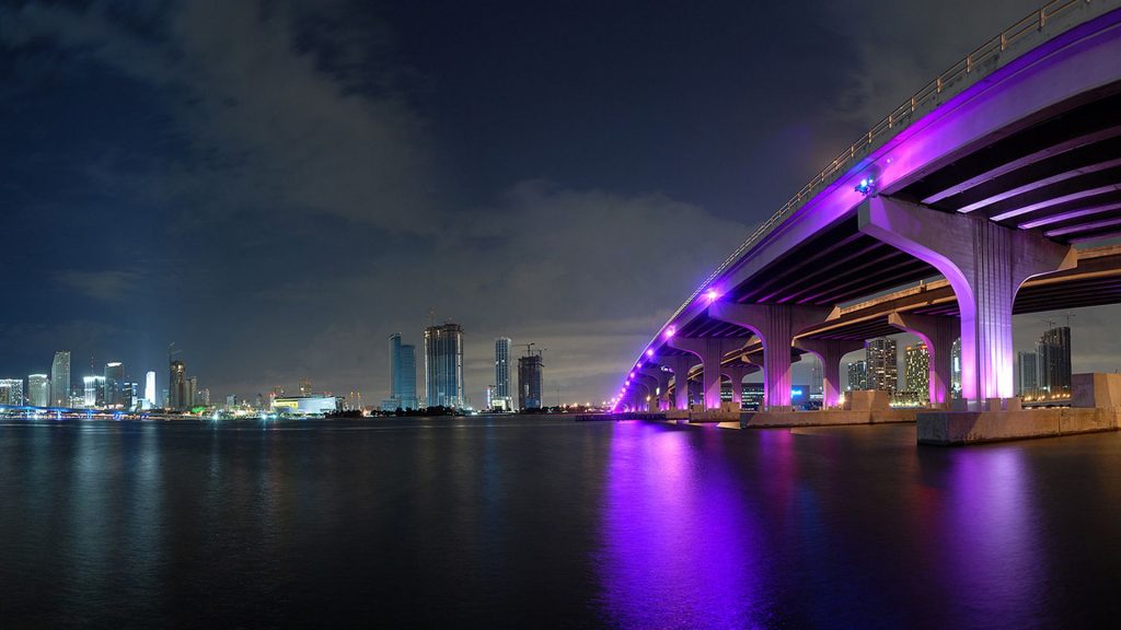 Fasinating Lightings Miami City Fhd Wallpaper