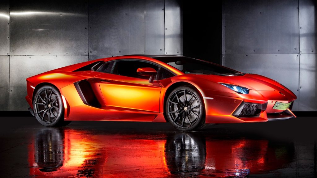 Flame Orange Attractive 2013 Print Tech Lamborghini Aventador Fhd Wallpaper