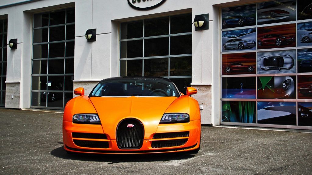 Flaming Orange Bugatti Veyron Vitesse Fastest Super Car Fhd Wallpaper