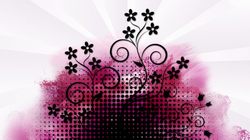 Floral Vector Pink Fhd Wallpaper