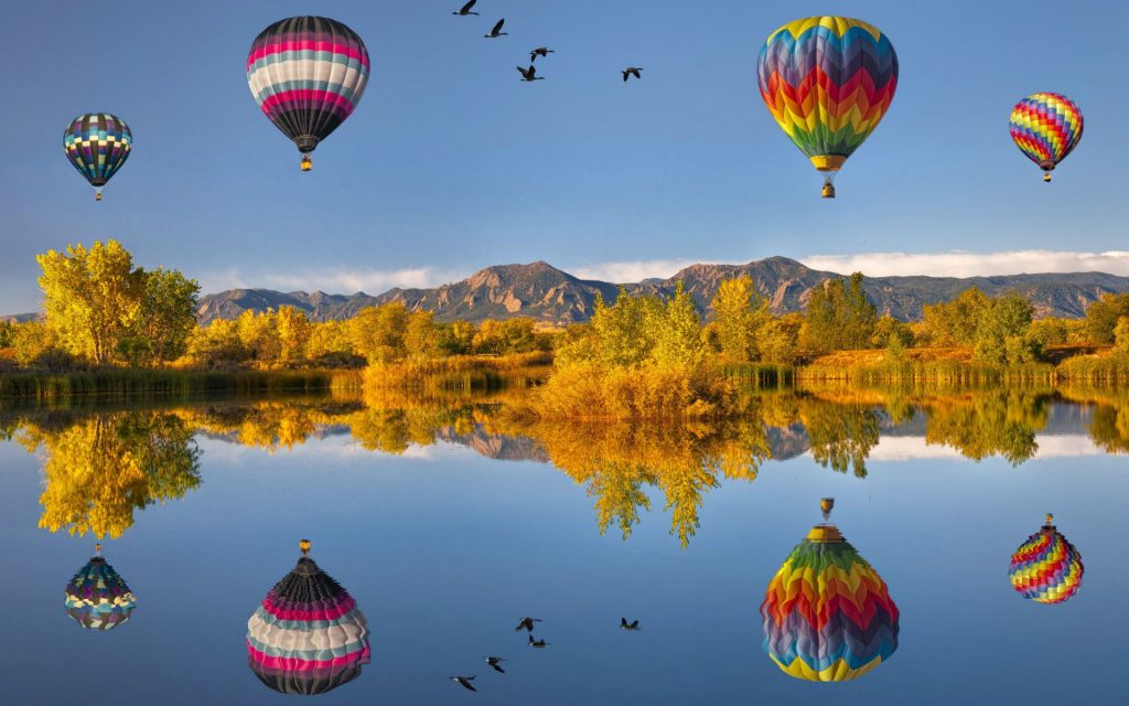 Flying Thrill Hot Air Balloon Parachutes Fhd Wallpaper