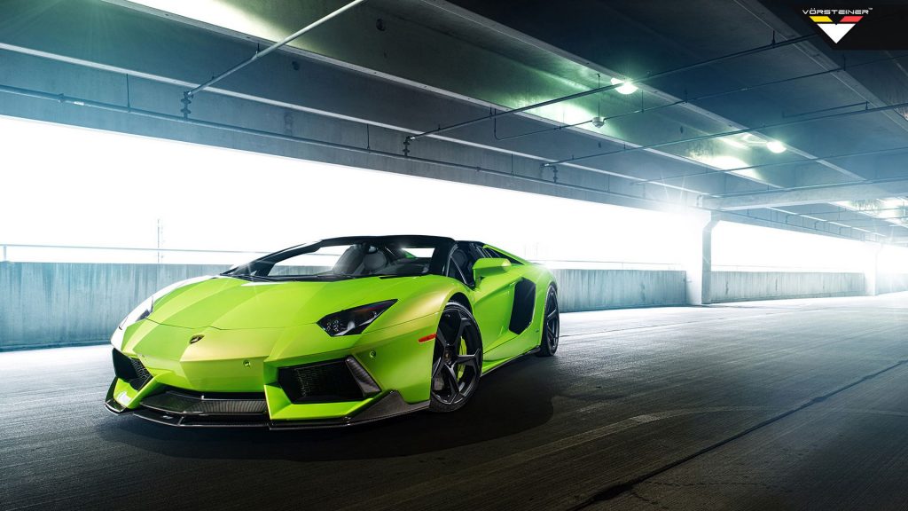 Glamorous Greeny 2014 Verde Ithaca Lamborghini Aventador V Roadster Vorsteiner Fhd Wallpaper