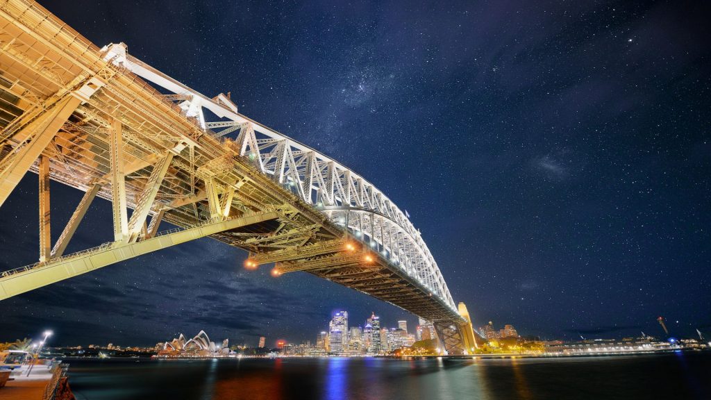 Glitters Of Lisydney Bridge Nights Fhd Wallpaper