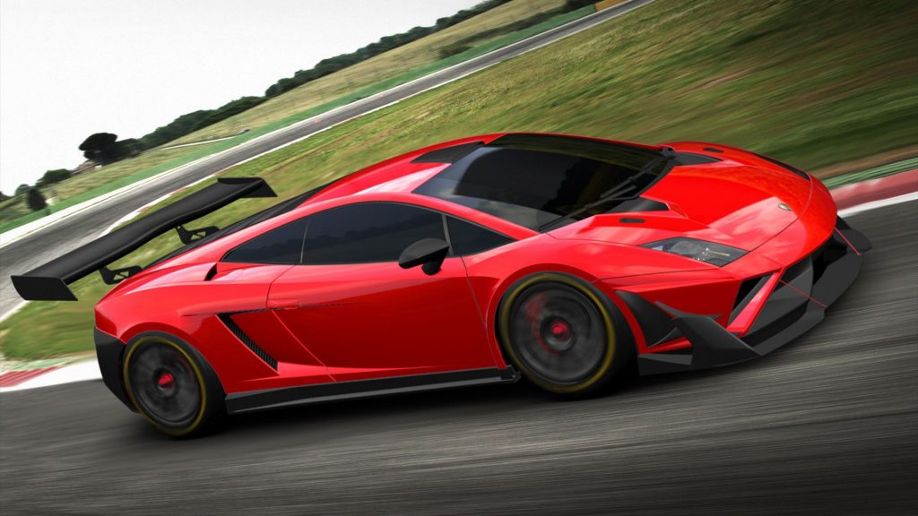 Glossy Red 2014 Lamborghini Gallardo Gt3 Fl2 Fhd Wallpaper