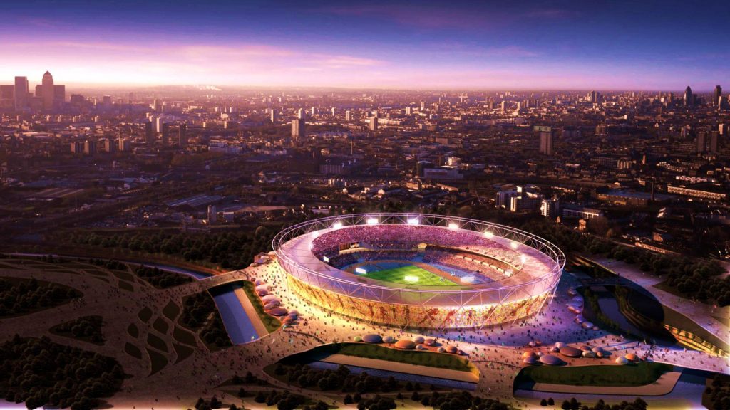 Glowing Olympic Stadium London 2012 Fhd Wallpaper