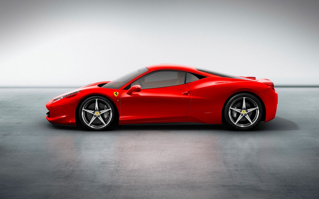 Glowing Red Ferrari 458 Italia Fhd Wallpaper