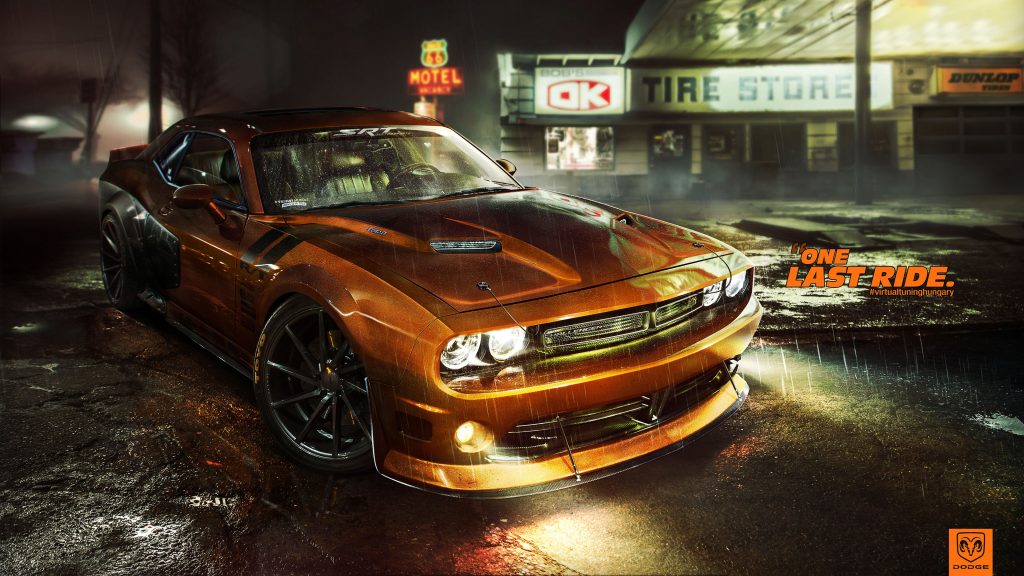 Golden Dodge Challenger Rt 4k Uhd Wallpaper