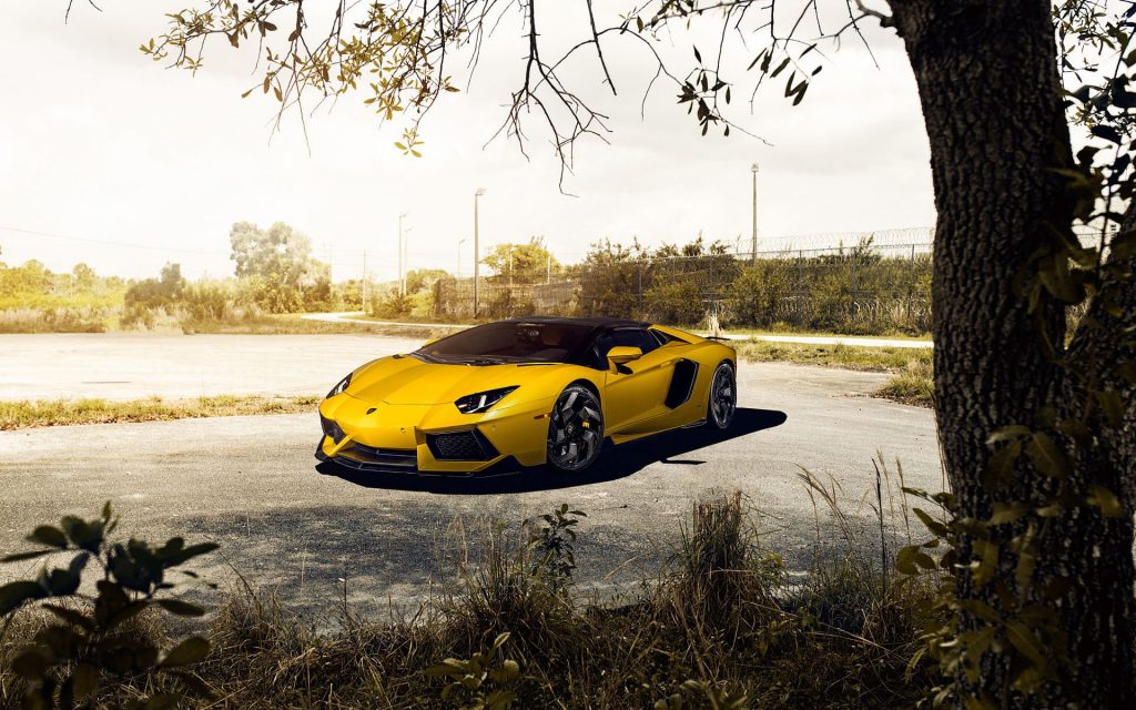 Golden Lamborghini Aventador V Roadster Vorsteiner 1 Fhd Wallpaper