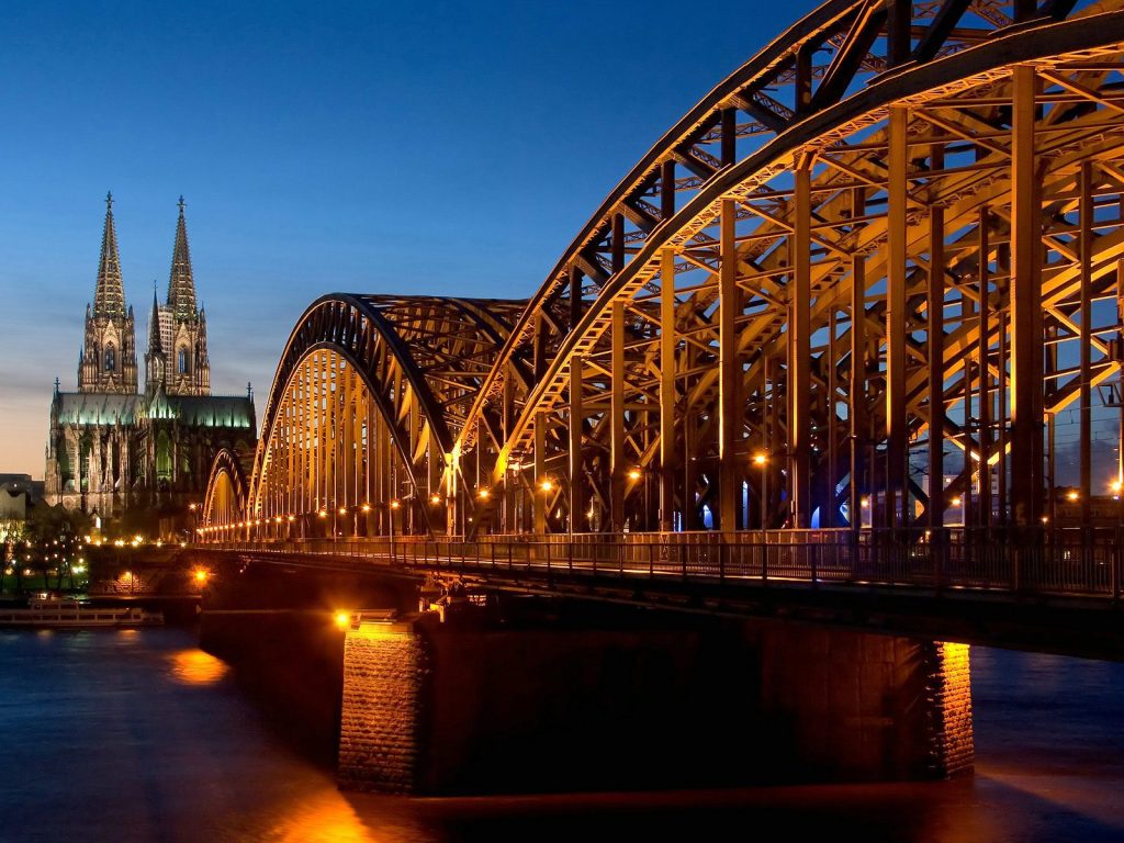 Golden View Of Cathedral Hohenzollern Bridge Germany Hd Wallpaper