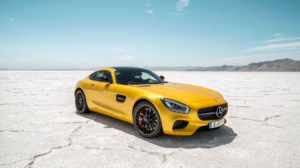 Golden Yellow 2015 Mercedes Amg Gt Fhd Wallpaper