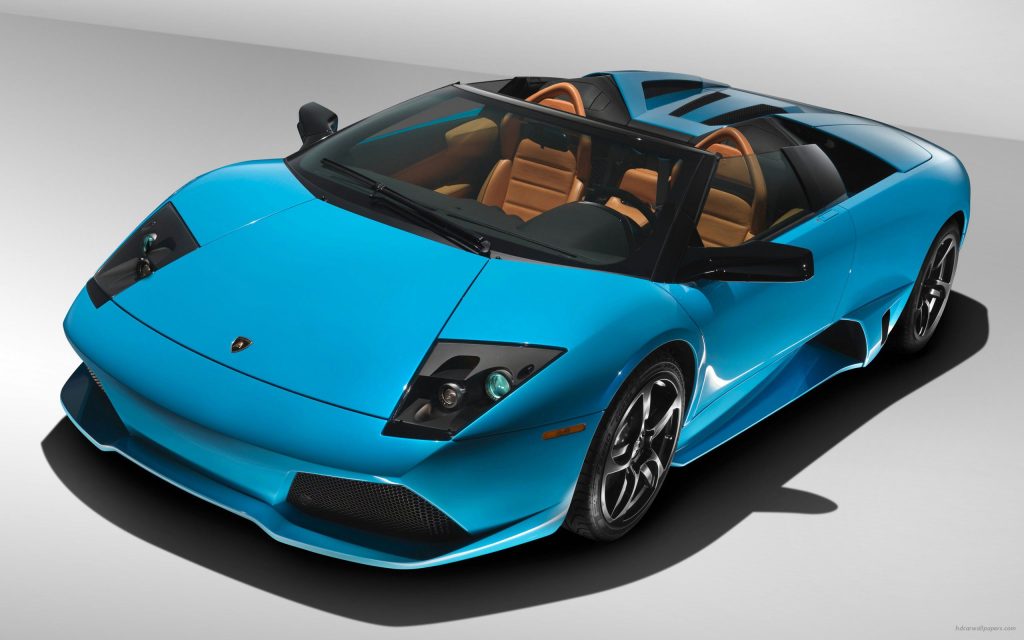 Luxorious Blue Convertable Lamborghini Murcielago Lp 640 Ad Personam Fhd Wallpaper