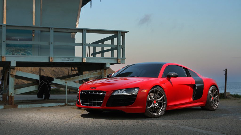 Majestic Red Audi R8 Carbon Graphite 5k Vorsteiner Uhd Wallpaper