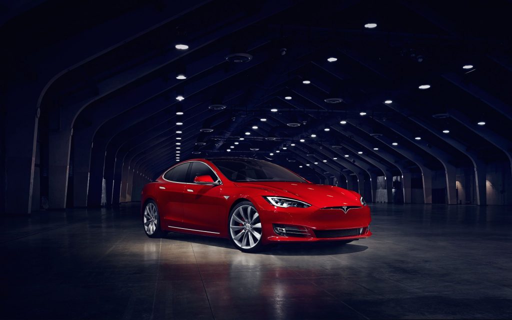 Most Stylish Red Color Tesla Model S P90d Fhd Wallpaper