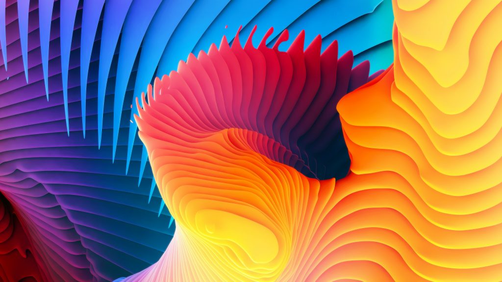 Multi Colour 3d Spiral Waves Fhd Wallpaper