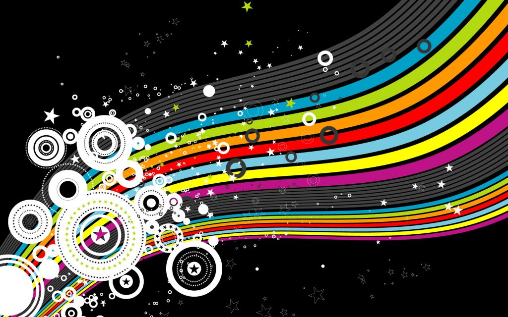 Multicolour Curves Abstract Black Fhd Wallpaper