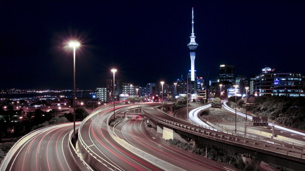 Night View Of Spaghetti Junction New Zealand Fhd Wallpaper